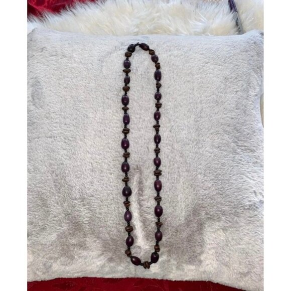 Beaded Coffee Bean Necklace, Boho Chic - Picture 2 of 4